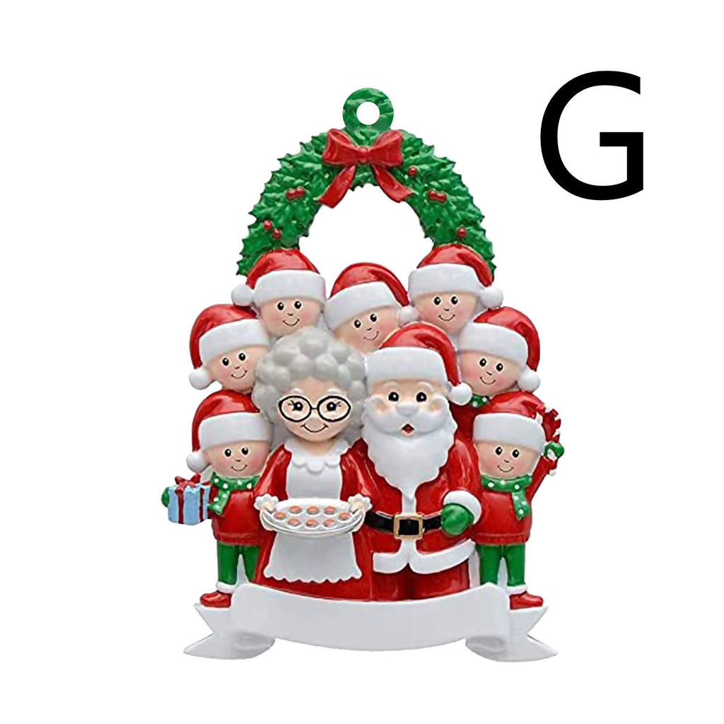 Christmas Wooden family Pendant Decorations