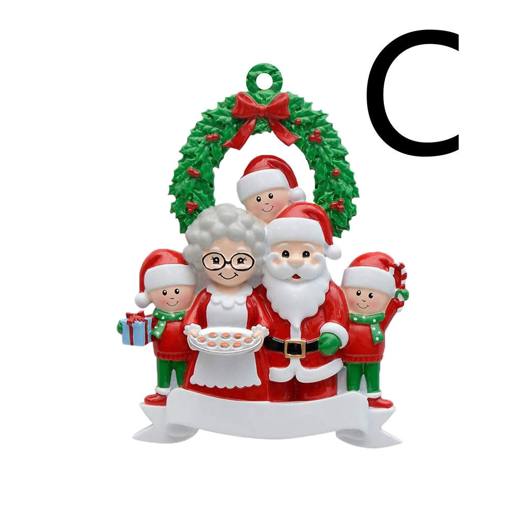 Christmas Wooden family Pendant Decorations