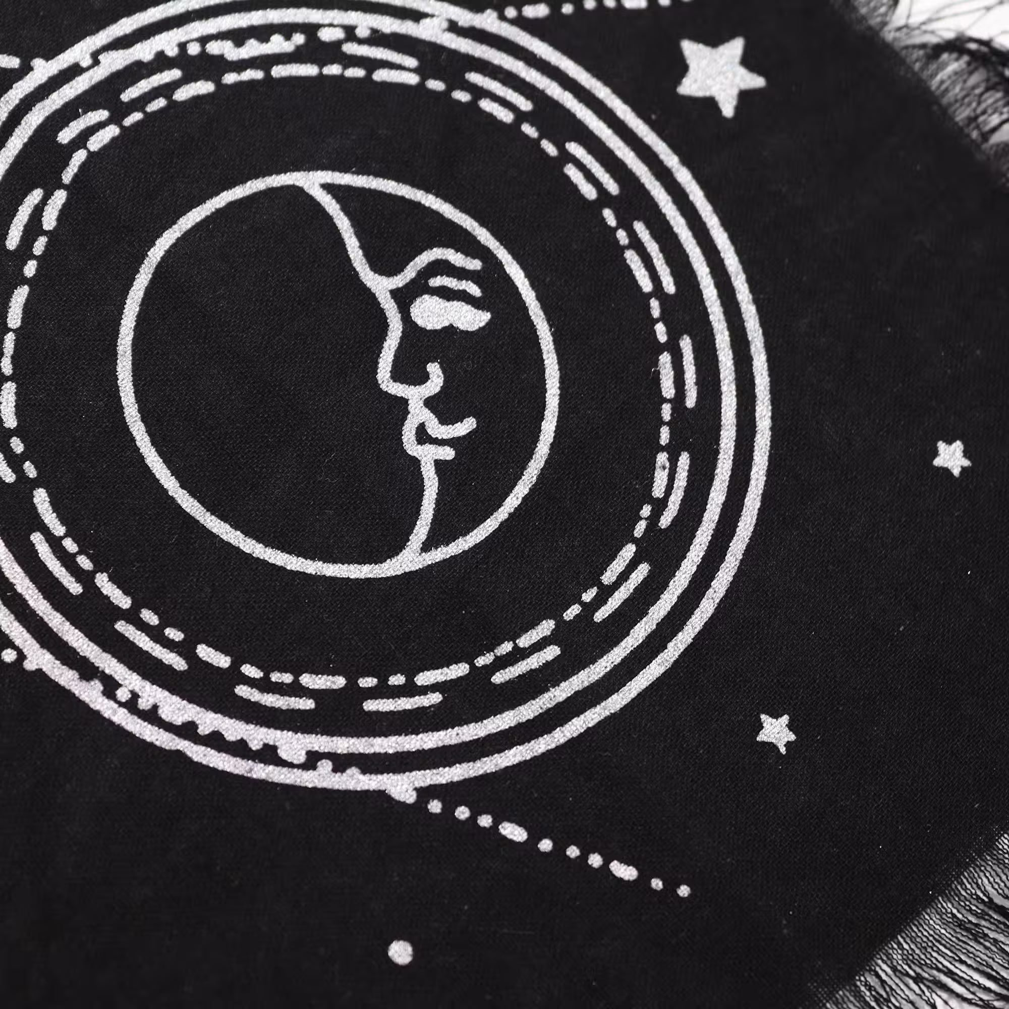 Esoteric Fringed Altar Cloth - Moon & Sun Chart