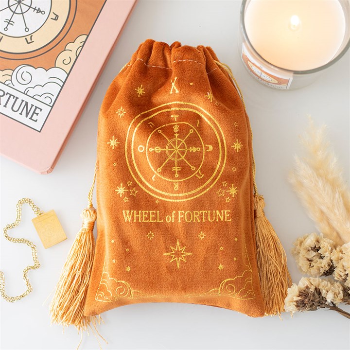 Wheel of Life Tarot Card Velvet Bag